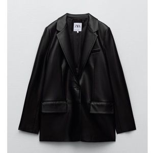 Zara Faux Leather Blazer